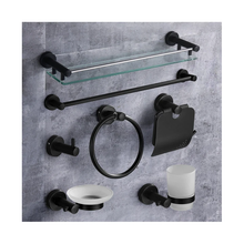 Загрузить изображение в средство просмотра галереи, Bathroom Accessories Set 7pcs Black Stainless steel
