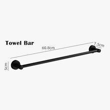 Cargar imagen en el visor de la galería, Bathroom Accessories Set 7pcs Black Stainless steel
