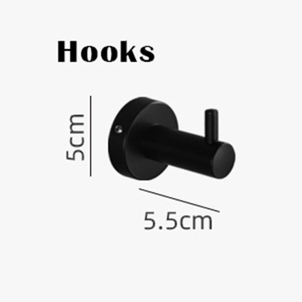 Badezimmer-Accessoires-Set, 7-teilig, schwarzer Edelstahl