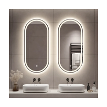Cargar imagen en el visor de la galería, 90x40cm Oval Led Light Mirror High Definitions HD Glass Tri Color Touch Screen
