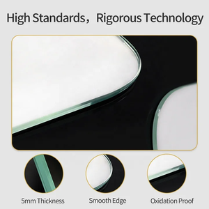 90x40cm Oval Led Light Mirror High Definitions HD Glass Tri Color Touch Screen