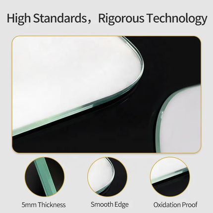 120x90cm Tri Color Led Light Mirror Moon Shape Touch Screen