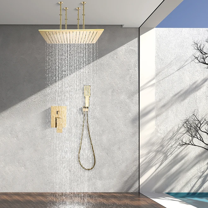 Ceiling Shower 32inch Gold Remote Control Hot and Cold Ready