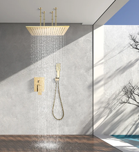 Load image into Gallery viewer, Ceiling Shower 32inch Gold Remote Control Hot and Cold Ready
