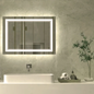 Led Light Mirror 80x70cm Tricolor with Antifog 5mm Silver HD Mirror