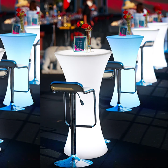 Outdoor Table for Bar Standing or With Chair Rechargeable 7 color Changing Lights