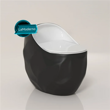 Загрузить изображение в средство просмотра галереи, Black White Egg Shape Design Toilet Bowl Curve Body Dual Flush
