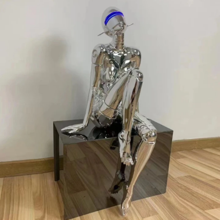 Individuelle 3D-Druckstatue, hochpräzise 3D-Simulation, Kunstwerk, Skulptur, Porträt, galvanisiert, Mann, große Roboterskulptur 