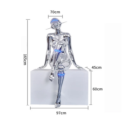 Individuelle 3D-Druckstatue, hochpräzise 3D-Simulation, Kunstwerk, Skulptur, Porträt, galvanisiert, Mann, große Roboterskulptur 