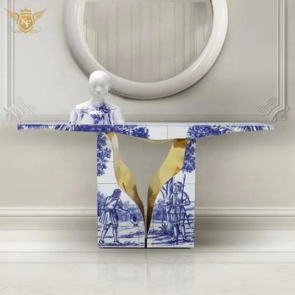 Stainless Steel Italian Style Console Table For Living Room