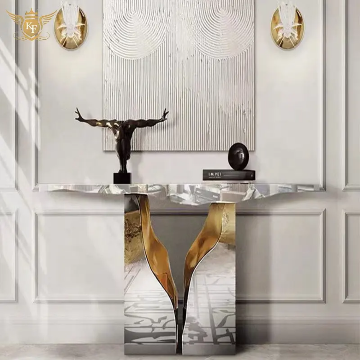 Stainless Steel Italian Style Console Table For Living Room