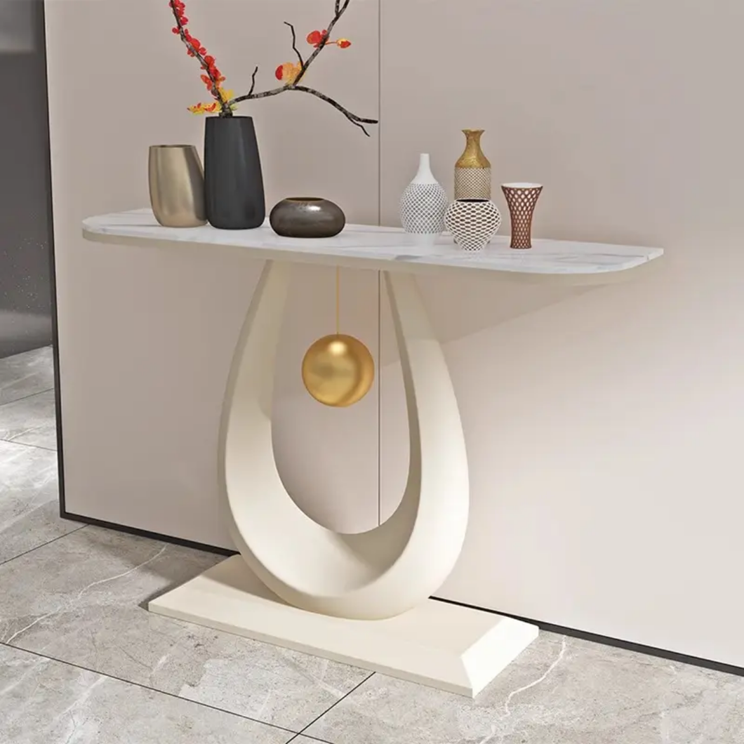 White Console Table Nordic Simple Design Handmade Italian
