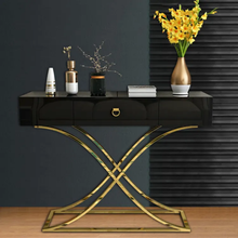 Load image into Gallery viewer, Console Table White Gold Electroplated Stainless Steel Italian Style Hallway Living Room Design
