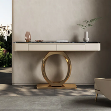 Load image into Gallery viewer, Italian Style Marble Top Console Table Hallway Stainless Steel Electroplated
