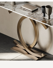 Load image into Gallery viewer, Console Table Slate Marble with Stainless Steel Legs Italian Living Room Design
