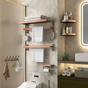 Imported Walnut Set Waterproof Bathroom Accessories Towel Holder, Tissue Holder, Aluminum Bathroom Set Hardware