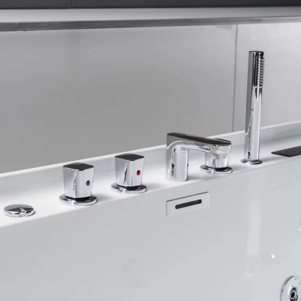 Whirlpool Jacuzzi Single White Bathtub with Air Jet Massage With Faucet 304 Stainless steel Tub