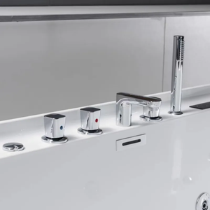 Whirlpool Jacuzzi Single White Bathtub with Air Jet Massage With Faucet 304 Stainless steel Tub