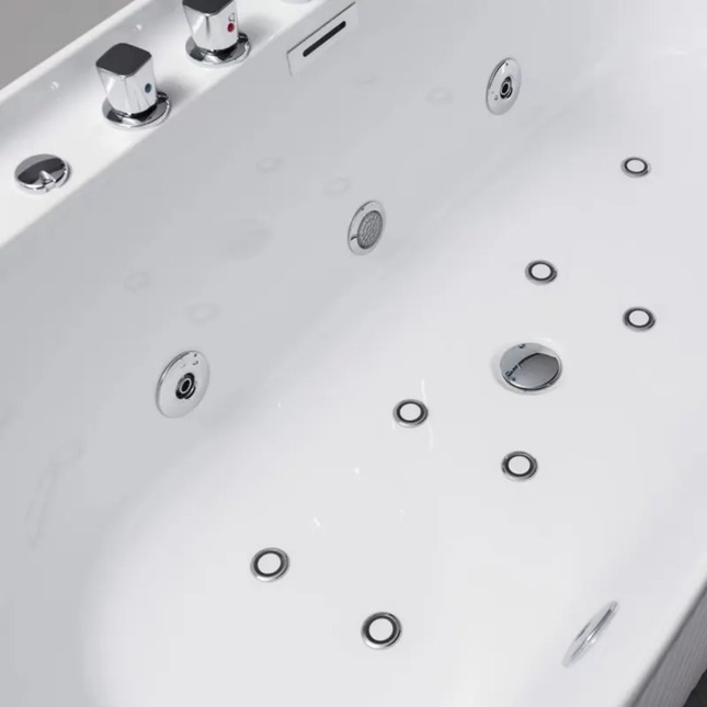 Whirlpool Jacuzzi Single White Bathtub with Air Jet Massage With Faucet 304 Stainless steel Tub