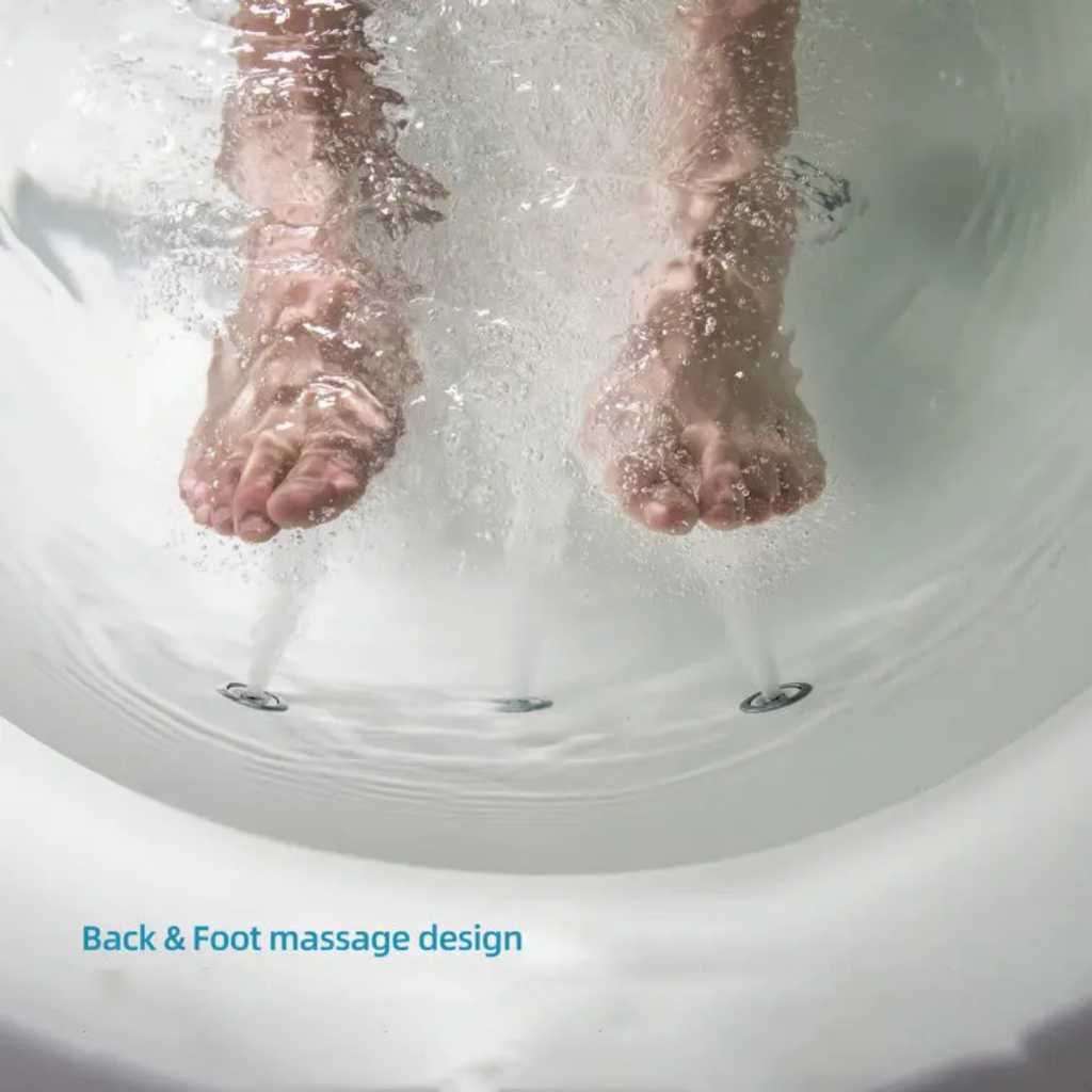Freestanding Bathtub Jacuzzi with Foot Massage, Air Jet with Controller Indoor Bathtub