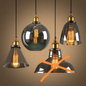 3 Sets Pendant Light Black with Bulb Glass Globe