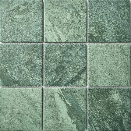 Porcelain Sukabumi Bali Green 4x4 Swimming Pool Tiles Modern Mosaic Pool Tile Flooring Moissanite Series Hotel,Villa,Resort