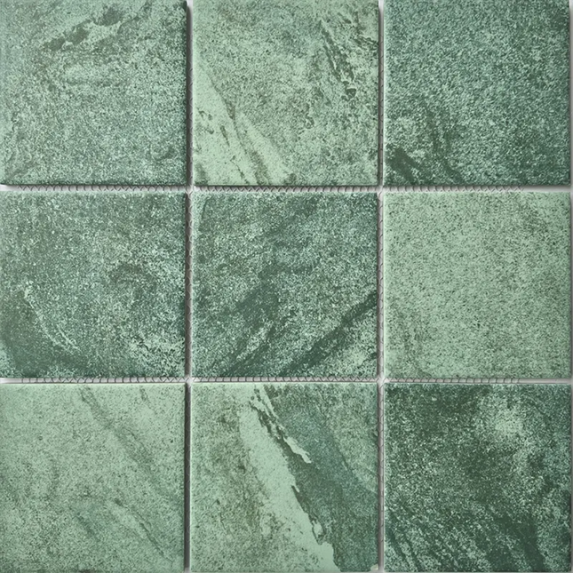Porcelain Sukabumi Bali Green 4x4 Swimming Pool Tiles Modern Mosaic Pool Tile Flooring Moissanite Series Hotel,Villa,Resort