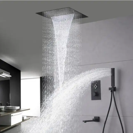 Ceiling Shower 40x40cm 4 Ways Waterfall Rain Shower Stainless Steel 304 Concealed Shower Modern