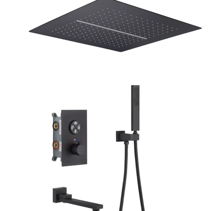 Ceiling Shower 40x40cm 4 Ways Waterfall Rain Shower Stainless Steel 304 Concealed Shower Modern