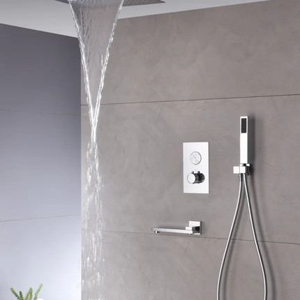 Ceiling Shower 40x40cm 4 Ways Waterfall Rain Shower Stainless Steel 304 Concealed Shower Modern
