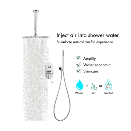 Ceiling Shower Round Concealed Mixer Rainfall Shower