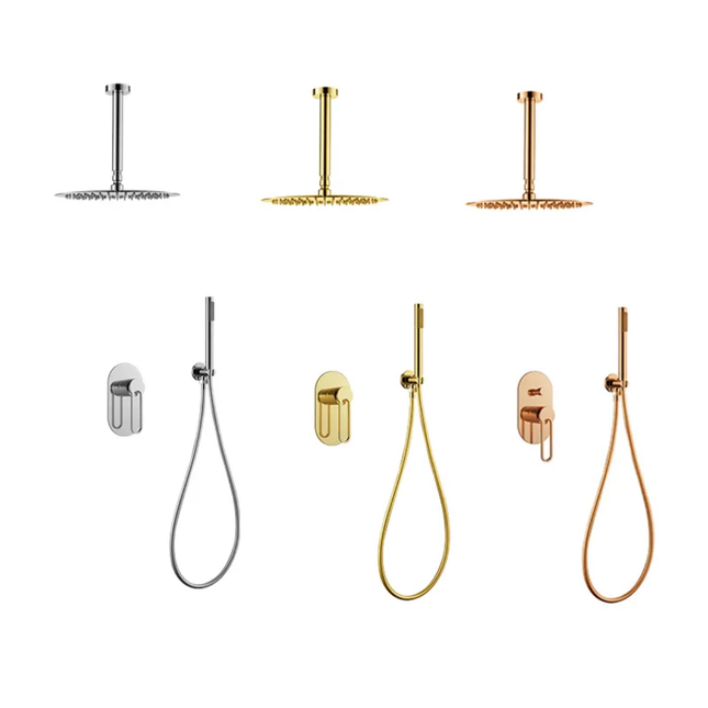 Ceiling Shower Round Concealed Mixer Rainfall Shower