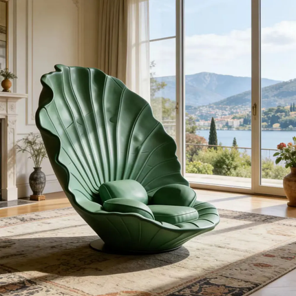 Italian Customizable Color Shell Shape Accent Chair Fiberglass