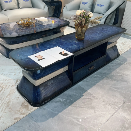 Luxury TV Rack Console Table Solid Wood Burl Veneer | Modern TV Stand Cabinet with Storage for Living Room