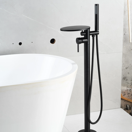 Floor Mounted Bathtub Filler Faucet Tap with Wand Handheld Shower