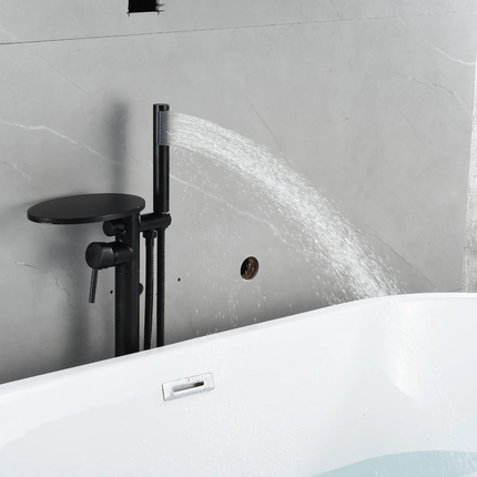 Floor Mounted Bathtub Filler Faucet Tap with Wand Handheld Shower