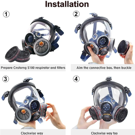 Double Filter Respiratory Gas Mask Portection Anti Nuclear Radiation Mask