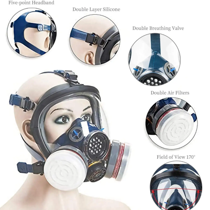 Double Filter Respiratory Gas Mask Portection Anti Nuclear Radiation Mask