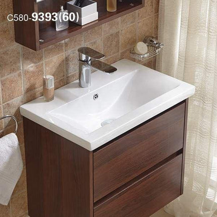 Modern Design Bathroom Vanity Wall Mountable Cabinet Furniture with Storage Drawers Contemporary Wash Basin Vanity Unit for Small and Large Bathrooms