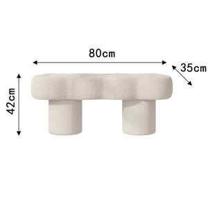 Modern Cashmere-Style Upholstered Ottoman Stool – Long Sofa Bench for Bedroom, Bedside, Living Room, or Entryway Shoe Changing