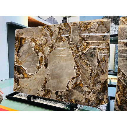 Onyx Marble Slab Natural Marble White Gold fusion Marble Golden Marble for Wall and Countertops