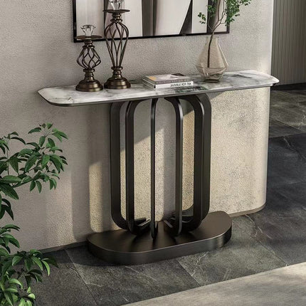 Golden Stainless Steel Console Table with Marble Top Entryway Super Console Mini Tables Home Furniture