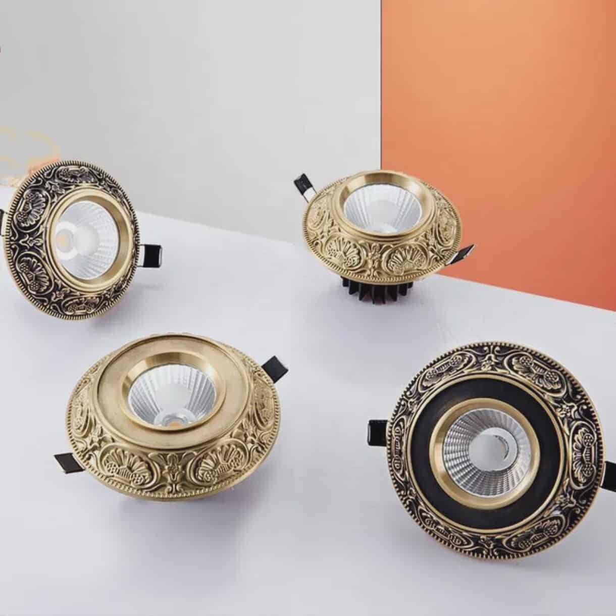 European Recessed LED Pin Light – Anti-Glare Copper Spotlight with Removable Bulb for Living Room & Modern Home Décor