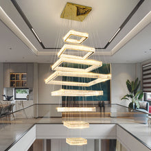 Lade das Bild in den Galerie-Viewer, Crystal Pendant Lighting Modern Led Living Room Hotel Villa New Design Ring Round Chandelier
