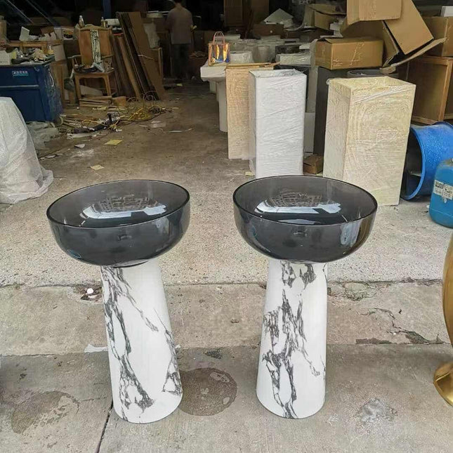 Luxuriöses, transparentes Kunstharz-Waschbecken – Modernes, freistehendes Waschbecken für elegante Badezimmer