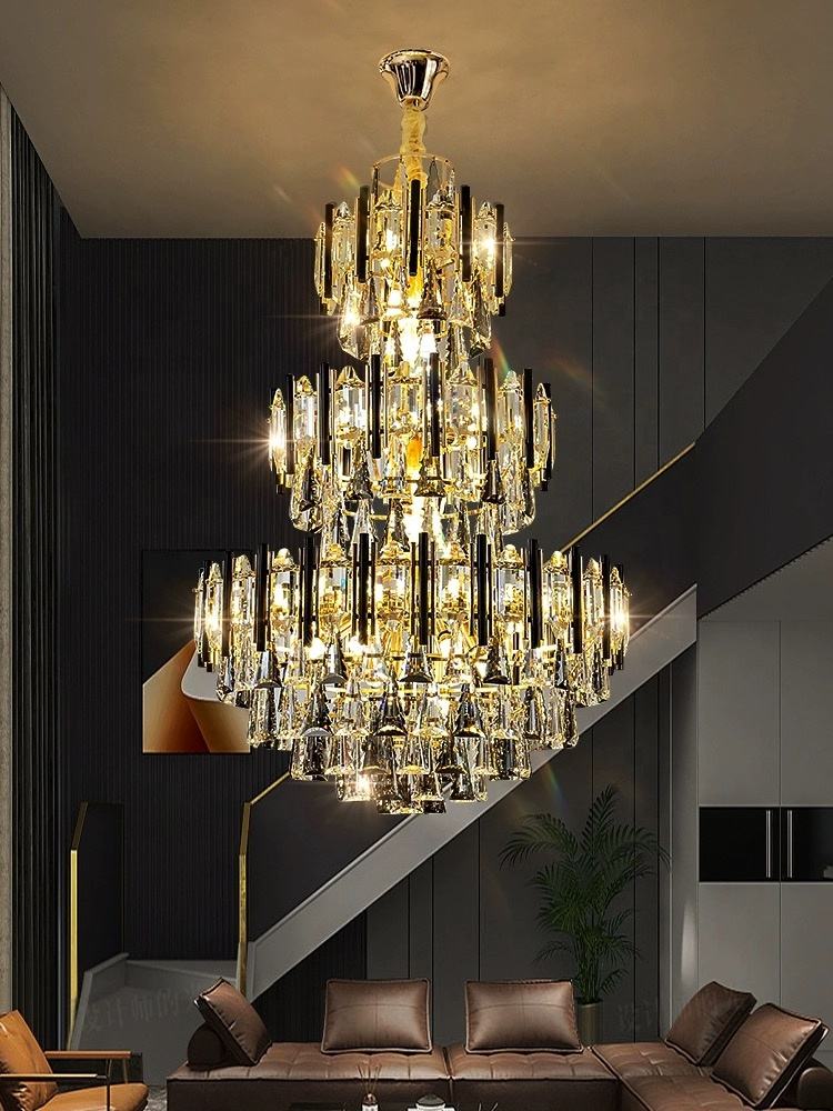Modern Luxury K9 Crystal Chandelier – Exquisite Gold LED Decorative Light for Foyers, Hotel Lobbies & Villas