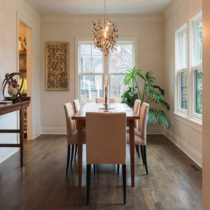 Nordic Gold Leaf Ring Chandelier – Modern LED Pendant Light for Hotels, Offices & Living Spaces