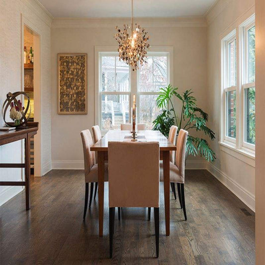 Nordic Gold Leaf Ring Chandelier – Modern LED Pendant Light for Hotels, Offices & Living Spaces