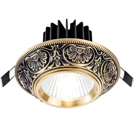 Spot LED encastré européen – Spot en cuivre anti-éblouissement avec ampoule amovible pour salon et décoration intérieure moderne