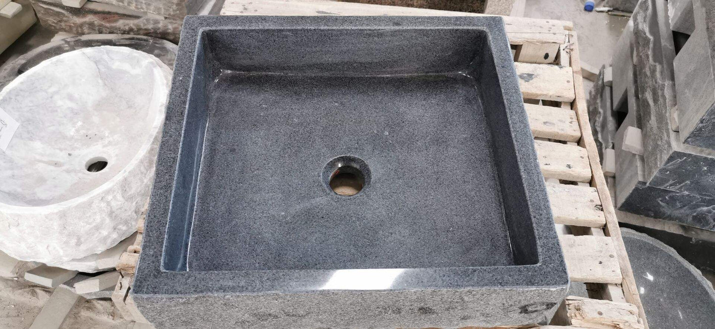 Luxury Rectangular Bathroom Sink – Natural Marble and Granite Stone Washbasin
